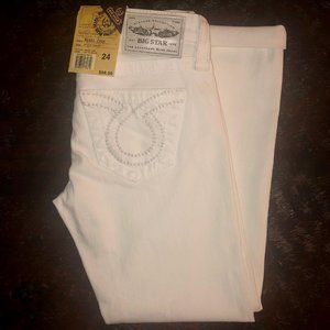 New BIG STAR Rikki Crop White Jeans Size 24
